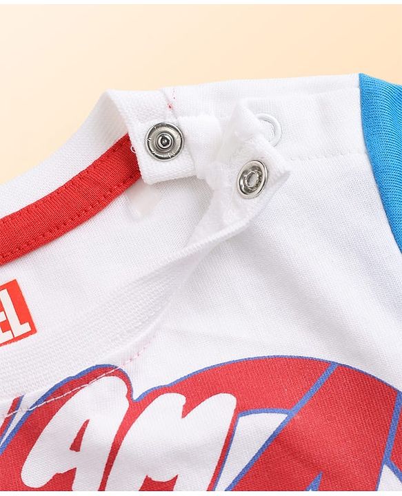 Babyhug Marvel Single Jersey Knit Half Sleeves T-Shirt & Shorts Set With Avengers Graphics - Multicolor
