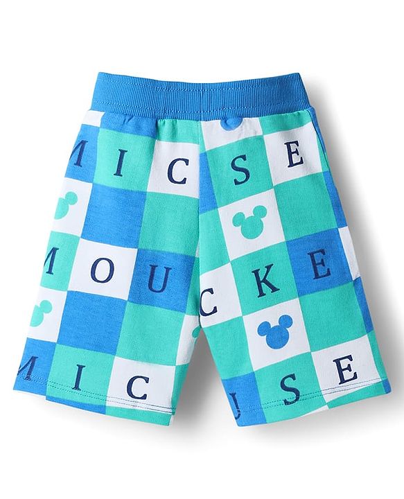 Babyhug Disney 100% Cotton Knit Knee Length Shorts With Micky Mouse Graphics Pack Of 2 - Multicolor