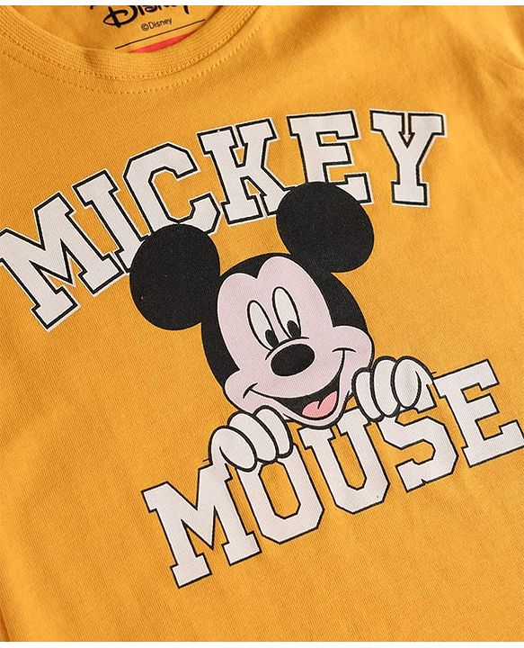 Babyhug Disney Cotton Knit T-Shirts Half Sleeve with Mickey Mouse Graphics Multi Color 3-6 Months Pack of 3
