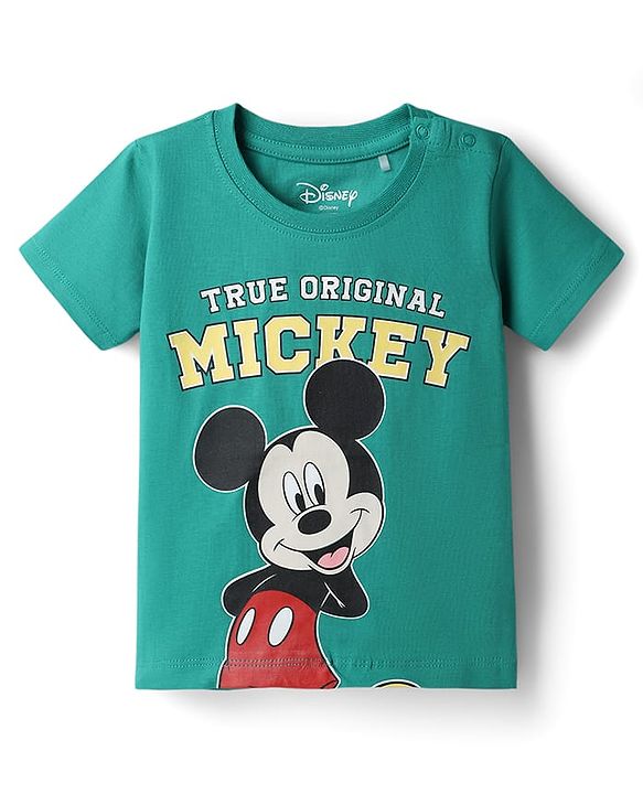 Babyhug Disney Cotton Knit T-Shirts Half Sleeve with Mickey Mouse Graphics Multi Color 3-6 Months Pack of 3