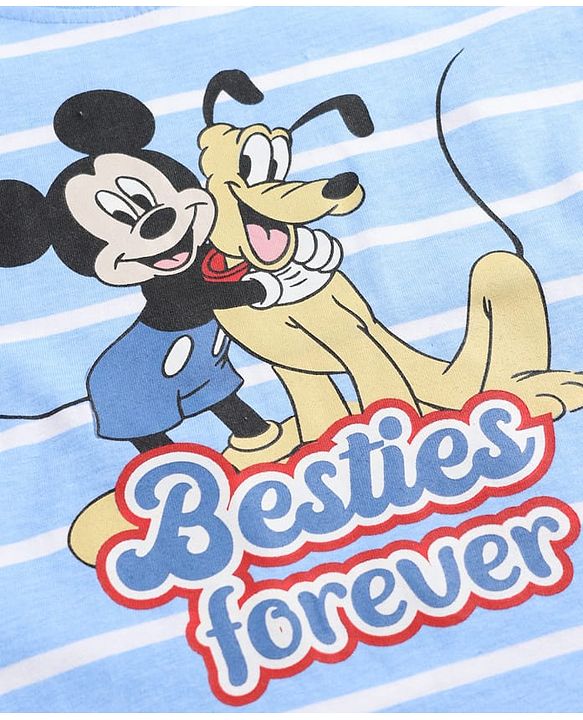 Babyhug Disney Cotton Knit T-Shirts with Mickey Mouse and Friends Graphics Half Sleeves Round Neck Multi Color 3-6 Months Pack of 3
