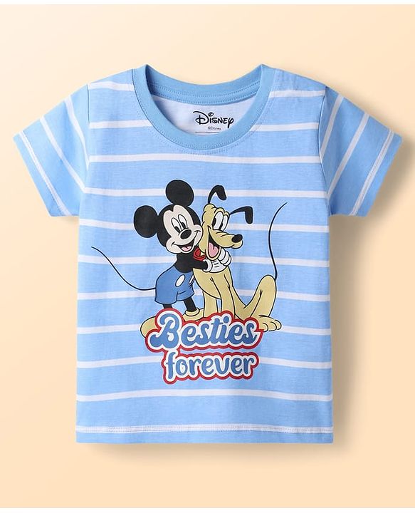 Babyhug Disney Cotton Knit T-Shirts with Mickey Mouse and Friends Graphics Half Sleeves Round Neck Multi Color 3-6 Months Pack of 3