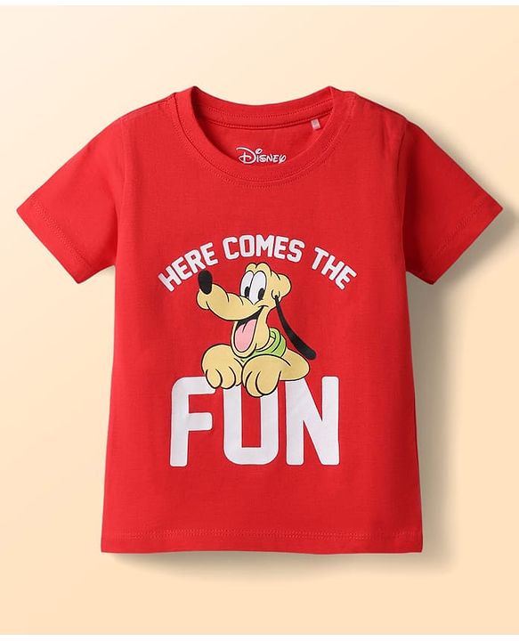 Babyhug Disney Cotton Knit T-Shirts with Mickey Mouse and Friends Graphics Half Sleeves Round Neck Multi Color 3-6 Months Pack of 3