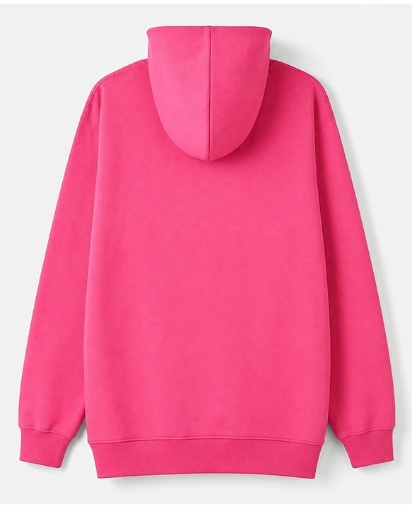 Pine Kids Cotton Knit Hooded Sweatshirt with Full Sleeves and Hearts Print - Pink