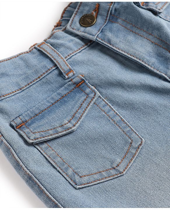 Pine Kids Denim Woven Full Length Washed Flared Jeans - Navy Blue