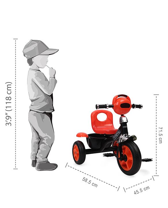 Babyhug Paramount Tricycle With Light & Music - Orange