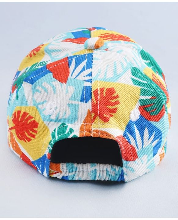 Babyhug Twill 100% Cotton Woven Baseball Cap With Tropical Print Multicolor - Diameter 19 cm