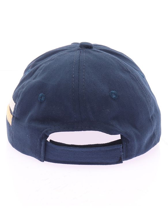 Babyhug Twill 100% Cotton Woven Baseball Cap With Text & Animal Embroidery Navy Blue - Diameter 14.5 cm