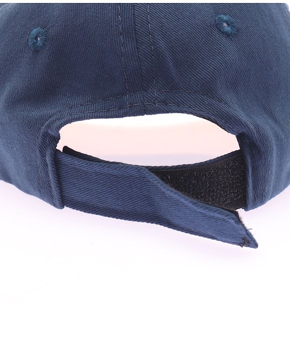 Babyhug Twill 100% Cotton Woven Baseball Cap With Text & Animal Embroidery Navy Blue - Diameter 14.5 cm