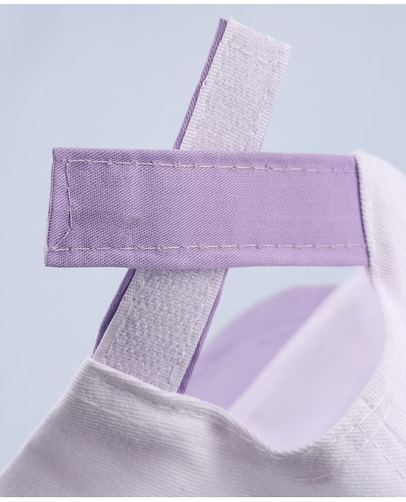 Babyhug Twill 100% Cotton Woven Smile Embroidered Baseball Cap White & Purple - Diameter 20 cm