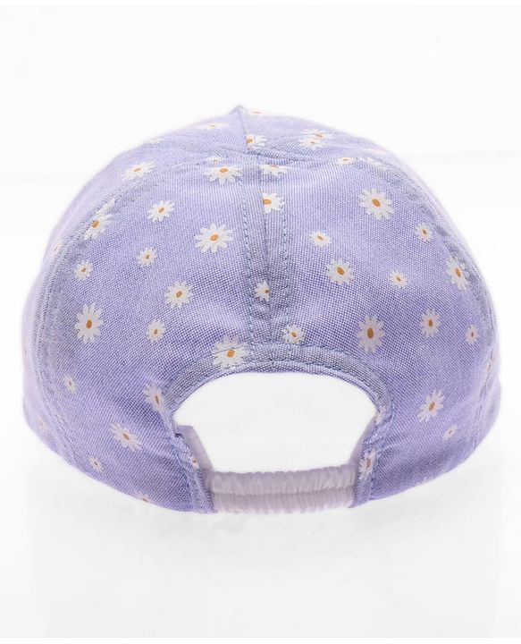 Babyhug Cotton Woven Summer Cap With Floral Print  - Diameter 13 cm