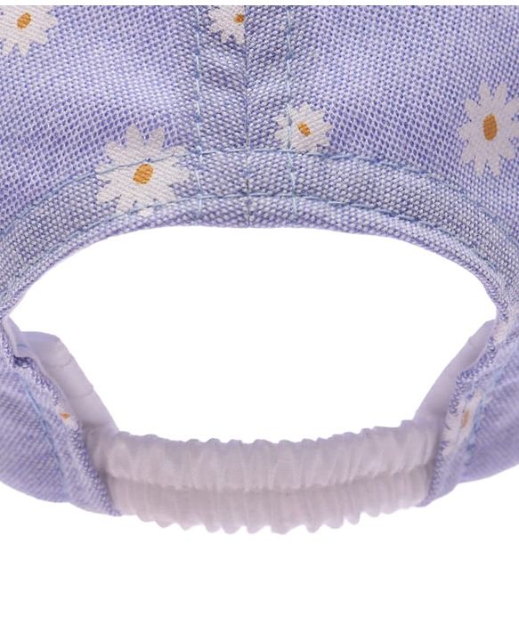 Babyhug Cotton Woven Summer Cap With Floral Print  - Diameter 13 cm