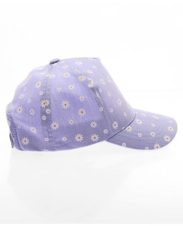 Babyhug Cotton Woven Summer Cap With Floral Print  - Diameter 13 cm