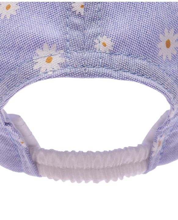 Babyhug Cotton Woven Summer Cap With Floral Print  - Diameter 13 cm