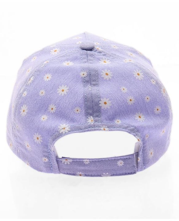 Babyhug Cotton Woven Summer Cap With Floral Print  - Diameter 13 cm