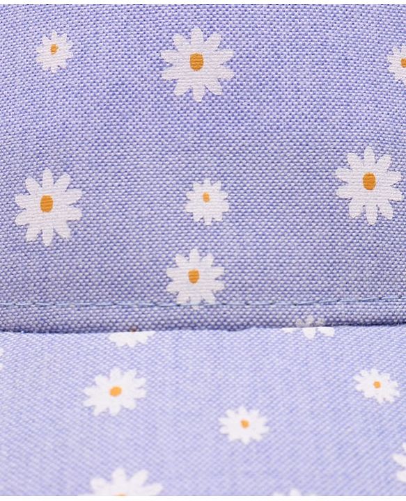 Babyhug Cotton Woven Summer Cap With Floral Print  - Diameter 13 cm