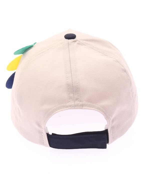 Babyhug Cotton Woven Summer Cap With Dino Print  - Diameter 16 cm