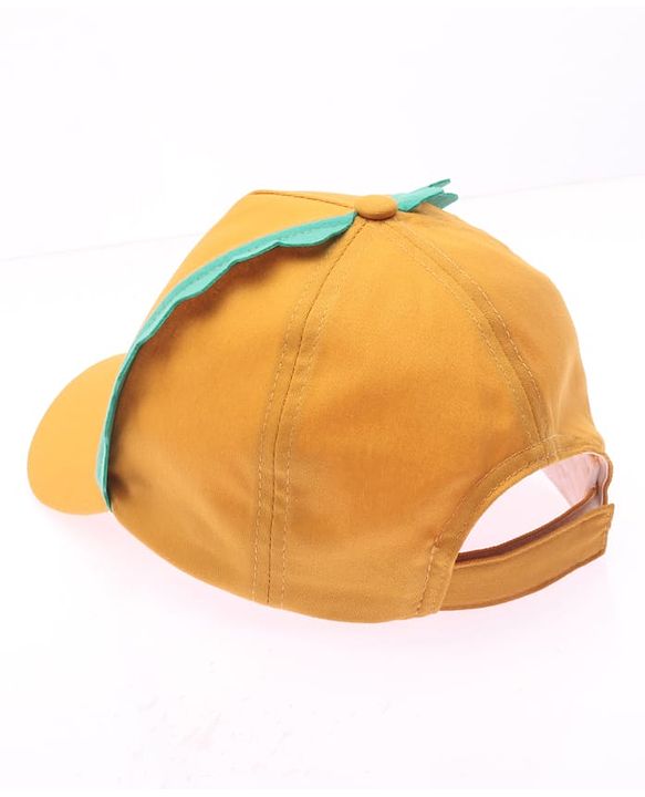 Babyhug Cotton Woven Summer Cap With Smile Crocodile Print Mustard  - Diameter 15.5 cm
