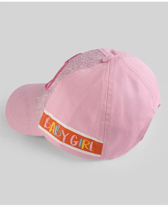 Pine Kids Woven Baseball Cap Heart Design Pink - Diameter 15.5 cm