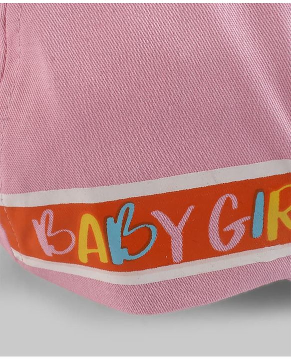 Pine Kids Woven Baseball Cap Heart Design Pink - Diameter 15.5 cm