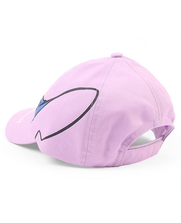Babyhug Poly Blend Woven Summer Cap Lilo & Stitch Print Lavender -Diameter 15 cm
