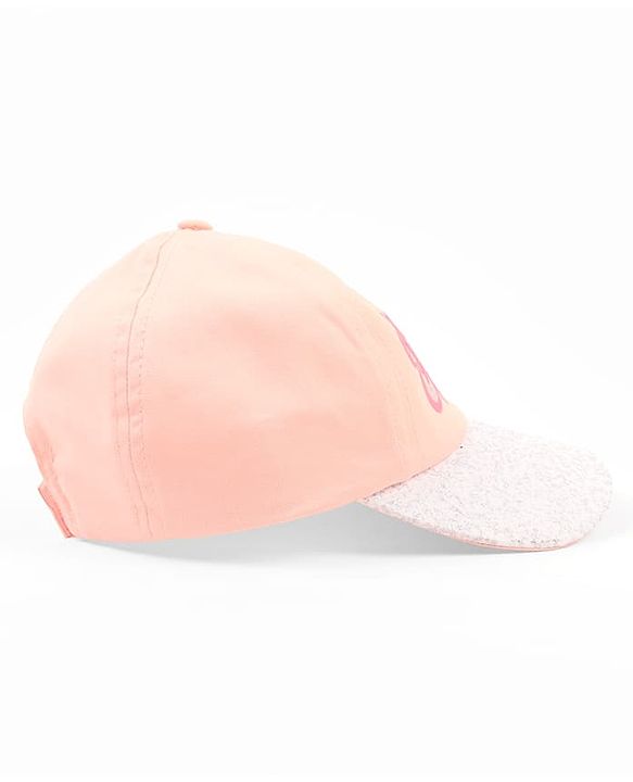 Babyhug Poly Blend Woven Summer Cap With You Are Ment to Shine Print Peach -Diameter 15.5 cm