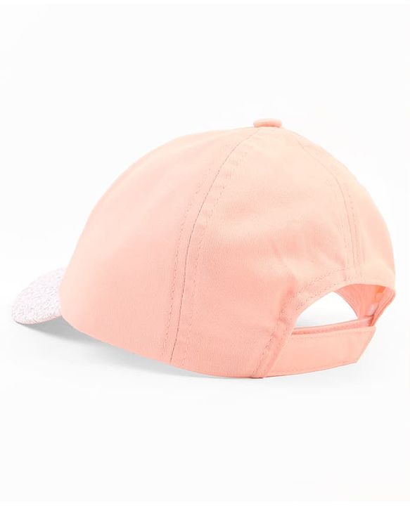 Babyhug Poly Blend Woven Summer Cap With You Are Ment to Shine Print Peach -Diameter 15.5 cm