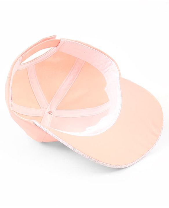 Babyhug Poly Blend Woven Summer Cap With You Are Ment to Shine Print Peach -Diameter 15.5 cm