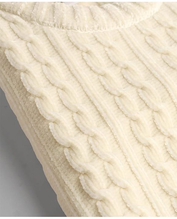 Babyhug Knit Full Sleeves Solid Colour Pullover with Cable Knit Design - White