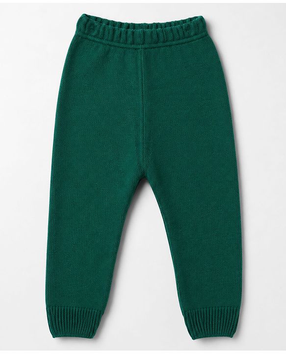 Babyhug Knit Full Sleeves Striped Sweater Set - Green