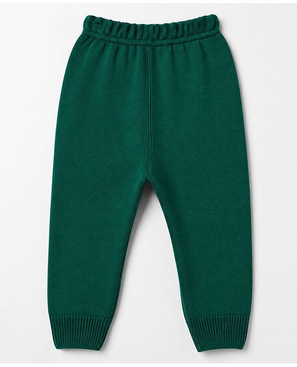 Babyhug Knit Full Sleeves Striped Sweater Set - Green