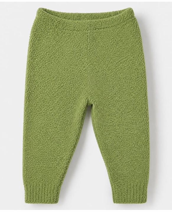 Babyhug Knit Pullover and Pant Full Sleeves Full Length with Daisy Design in Green for 3-6 Months