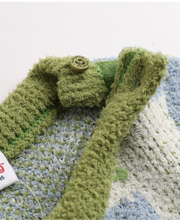 Babyhug Knit Pullover and Pant Full Sleeves Full Length with Daisy Design in Green for 3-6 Months