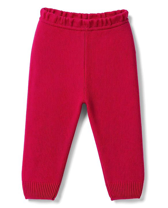 Babyhug Knit Full Sleeves Heart Designed Sweater Set - Pink