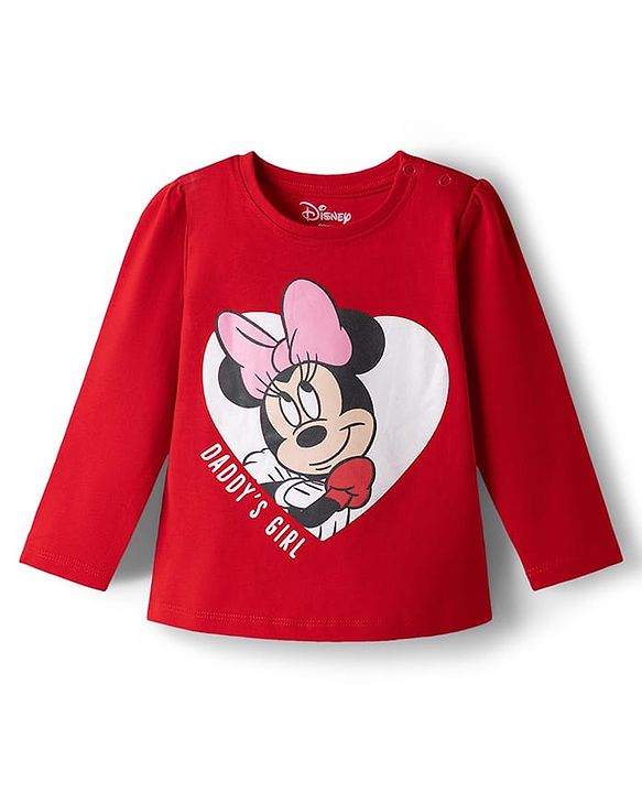 Babyhug Disney Single Jersey Knit Full Sleeves Pyjama Night Suit with Minnie Mouse Graphics - Multicolour