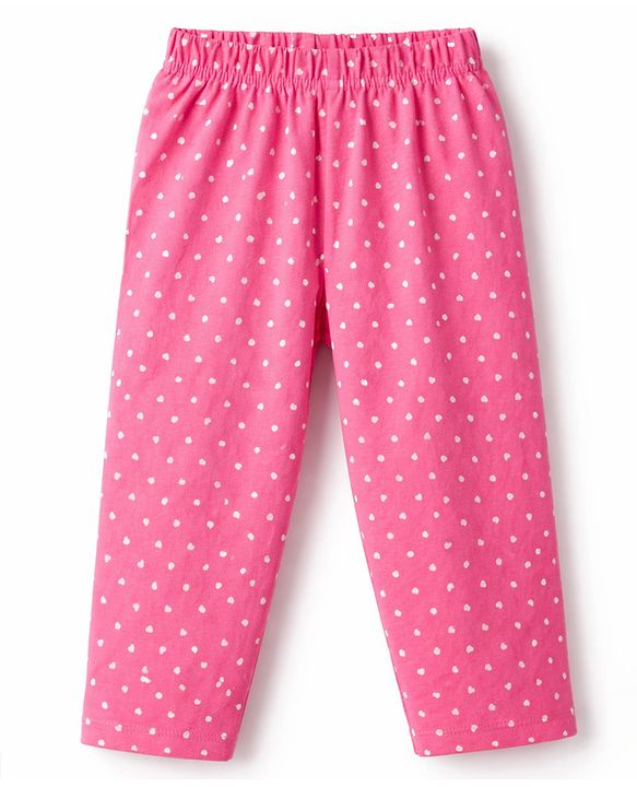 Babyhug 100% Cotton Knit Full Sleeves Co-Ord T-Shirt & Pyjama Night Suit With Love Print Pack of 2 - Multicolor