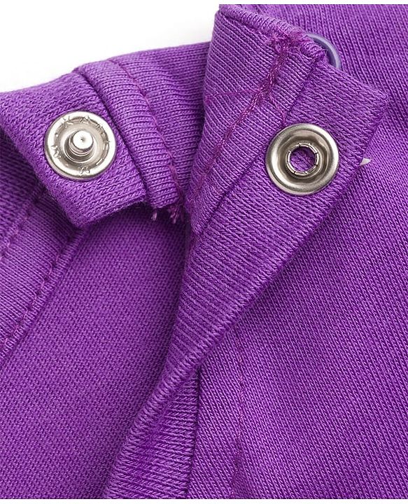 Babyhug 100% Cotton Knit Full Sleeves Bear Printed T-Shirt & Pajama Night Suit -Purple