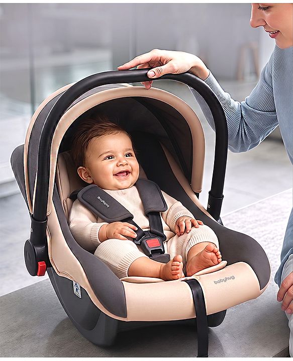 Babyhug Cloud Cradle 3-in-1 Baby Carry Cot  White Grey| Rocker & Baby Seat| Safety Harness| Adjustable Canopy| Lightweight Portable Design| Removable & Washable Cover| 015 Months