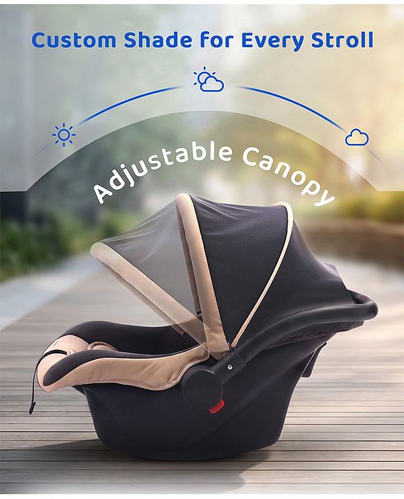 Babyhug Cloud Cradle 3-in-1 Baby Carry Cot  White Grey| Rocker & Baby Seat| Safety Harness| Adjustable Canopy| Lightweight Portable Design| Removable & Washable Cover| 015 Months