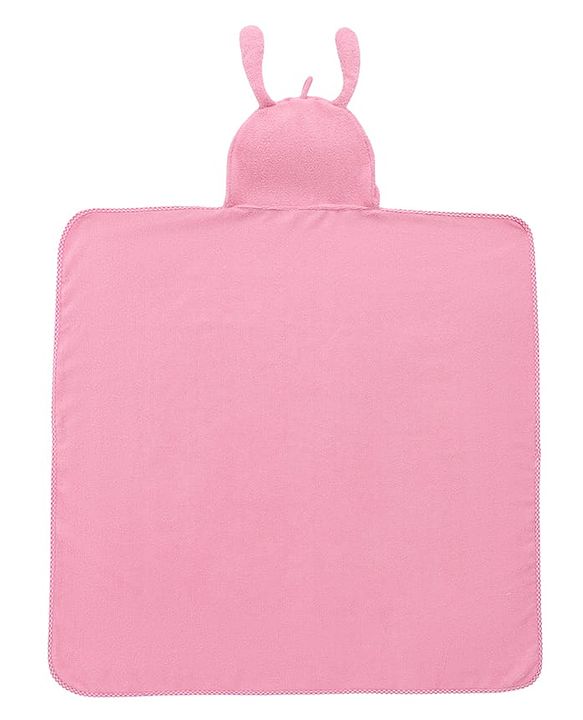 Babyhug Cotton Knit Microfiber Hooded Towel With Bear Embroidery L 76 X B 76 cm - Pink