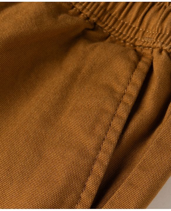 Pine Kids Woven Above Knee Length Solid Colour Shorts - Bronze