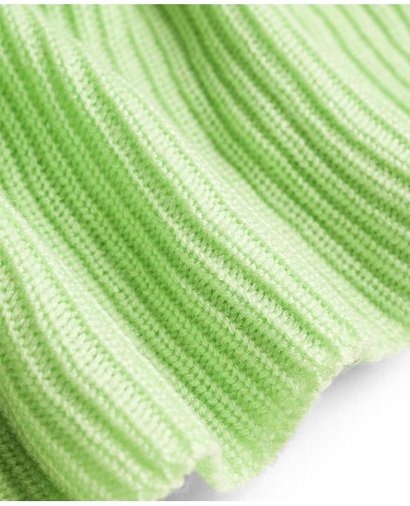 Babyhug Knit Full Sleeves Woollen Dress With Floral Embroidery - Lime Green