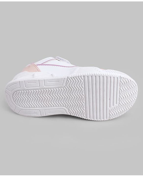 Pine Kids Casual Shoes with Velcro Closure - White & PInk