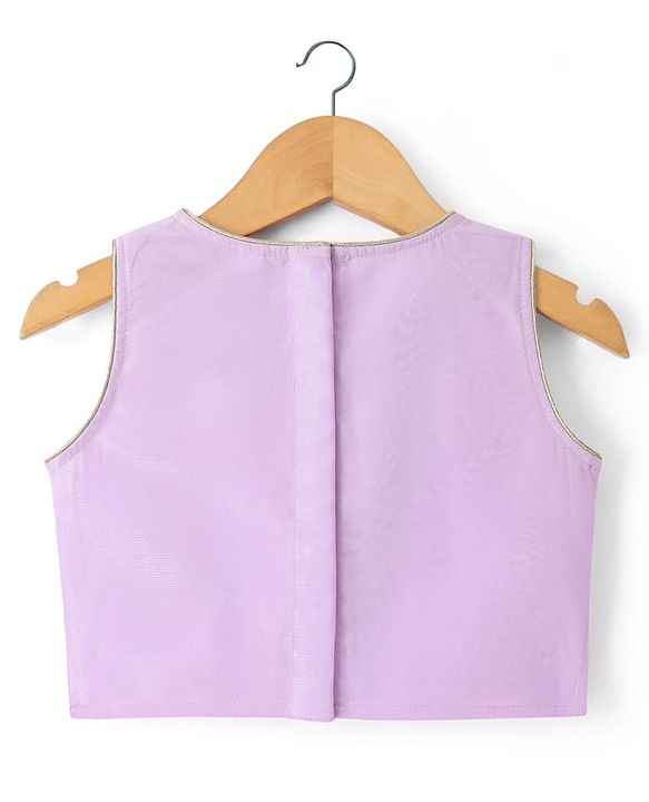 Babyhug Net Woven Sleeveless Woven Lehenga Choli Set & Dupatta With Sequin Detailing - Lavender
