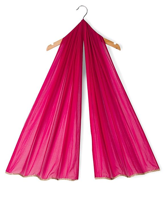 Babyhug Georgette Woven  Sleeveless Choli Lahenga Dupatta Set with Sequinned Detailing - Dark Pink