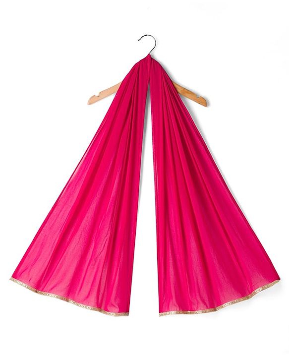 Babyhug Woven Half Sleeves Floral Embroidered & Printed Pattu Pavada Lehenga Choli Set With Dupatta - Yellow & Fuchsia