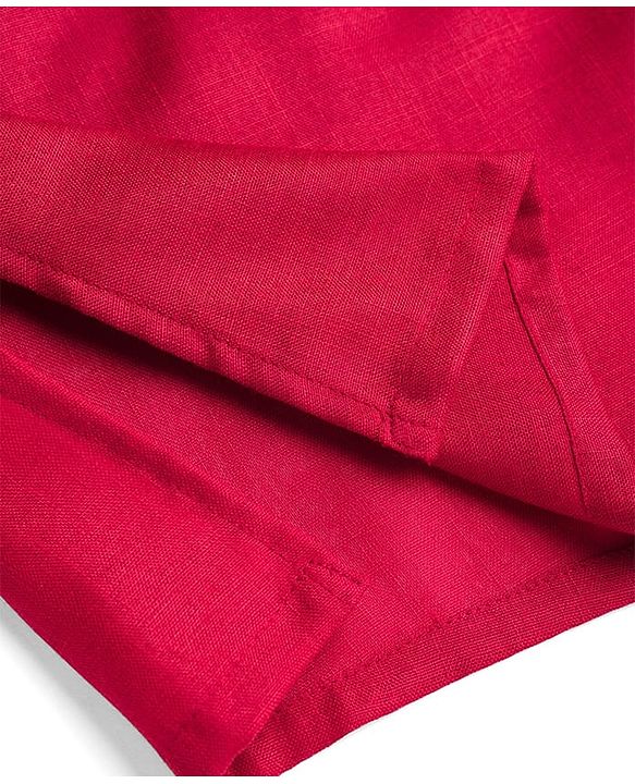 Babyhug Cotton Blend Woven Full Sleeves Kurta Pyjama Set With Nehru Jacket - Red