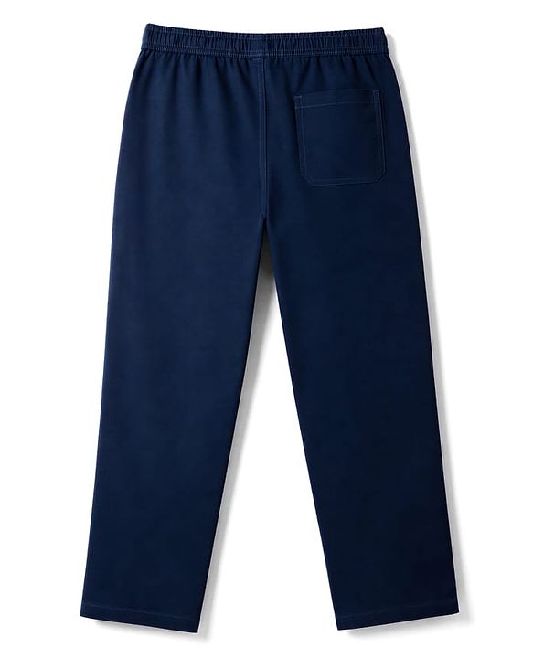 Pine Kids Cotton Elastane Woven Full Length Pants With Pocket - Navy Blue