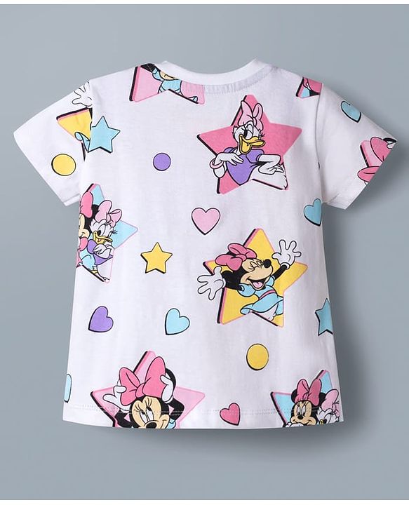 Babyhug Disney Single Jersey Knit Half Sleeves T-Shirts with Minnie & Friends Graphics Pack of 2 - Multicolor