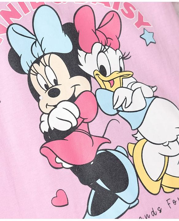 Babyhug Disney Single Jersey Knit Half Sleeves T-Shirts with Minnie & Friends Graphics Pack of 2 - Multicolor